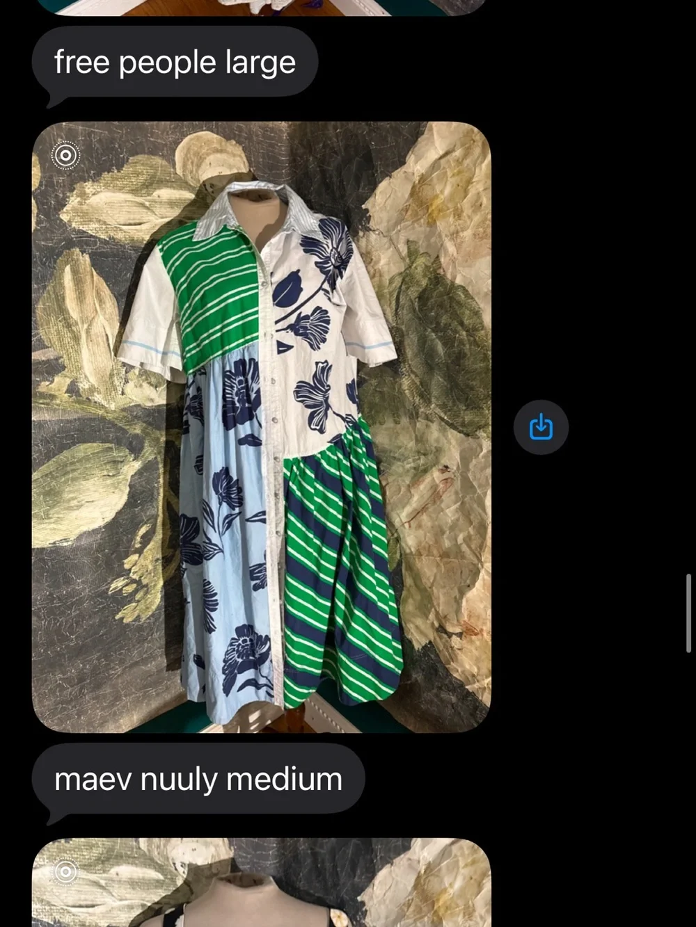 Maeve Button-Front Mixed Print Midi Dress - Picture 3 of 3